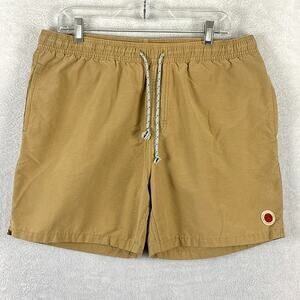 Mollusk California Shorts Mens XL Tan Nylon Drawstring Preppy Surf Beach Summer